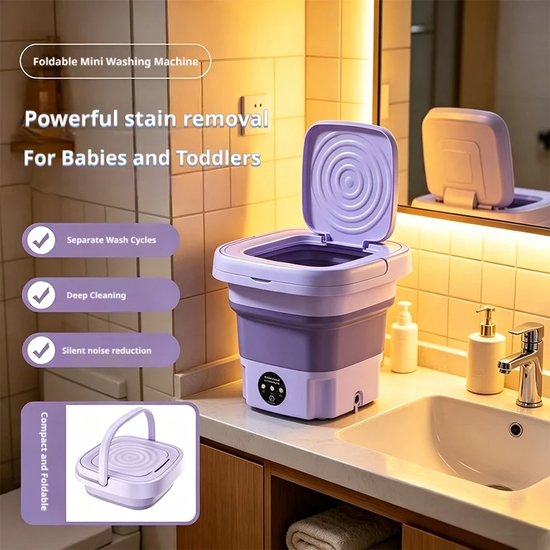 Small Appliances - 9L Fold Mini Washing Machine Portable