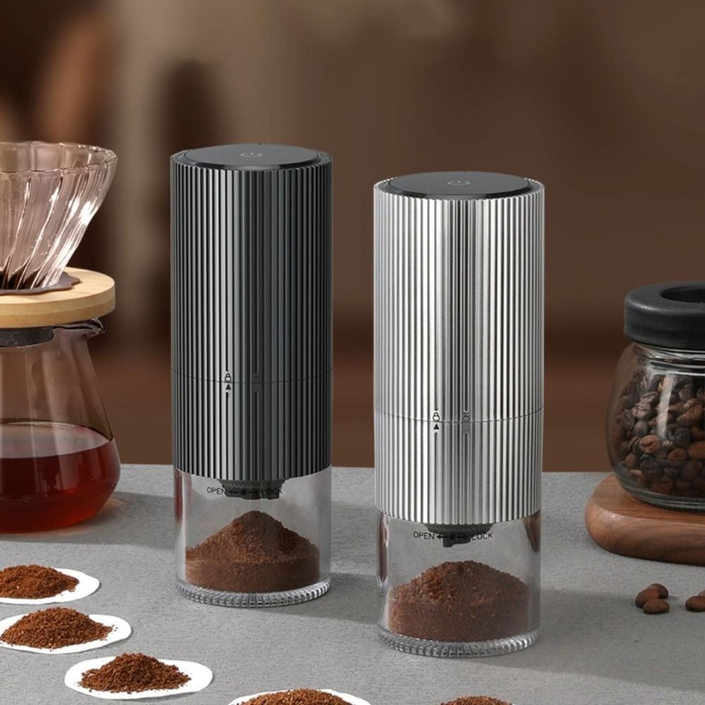 Strip Pattern Portable Coffee  - Coffee Bean Grinder Electric ulasan dan harga